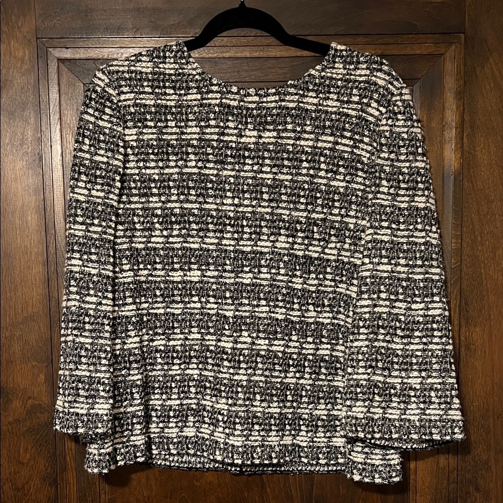 St. John Boucle Three Quarter Sleeve Boucle Top, 12